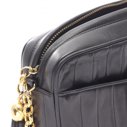 Chanel Shoulder Bag Mademoiselle Black Lambskin Fringe Chain — view 6