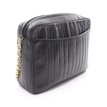 Chanel Shoulder Bag Mademoiselle Black Lambskin Fringe Chain — view 2