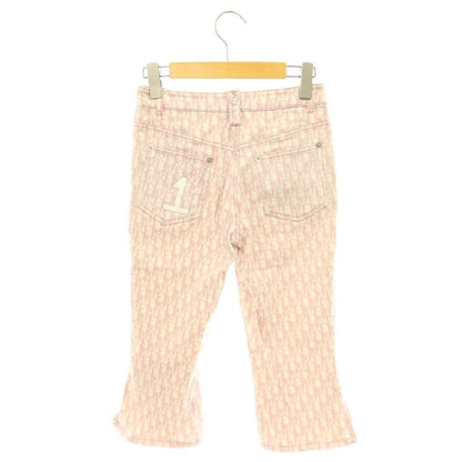 Dior Trotter Pants Cropped Sabrina Logo All Over Pattern Pink White DO — view 2