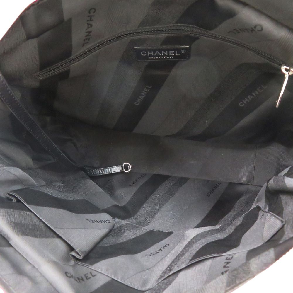 Chanel Quilted CC Logo Portobello Leather Tweed Black Pink 13 Handbag — view 6