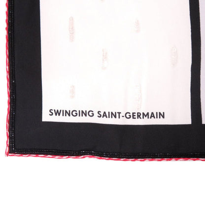 Hermes Carre 70 Swinging Saint Germain Silk Sequin Beads White Scarf — view 4