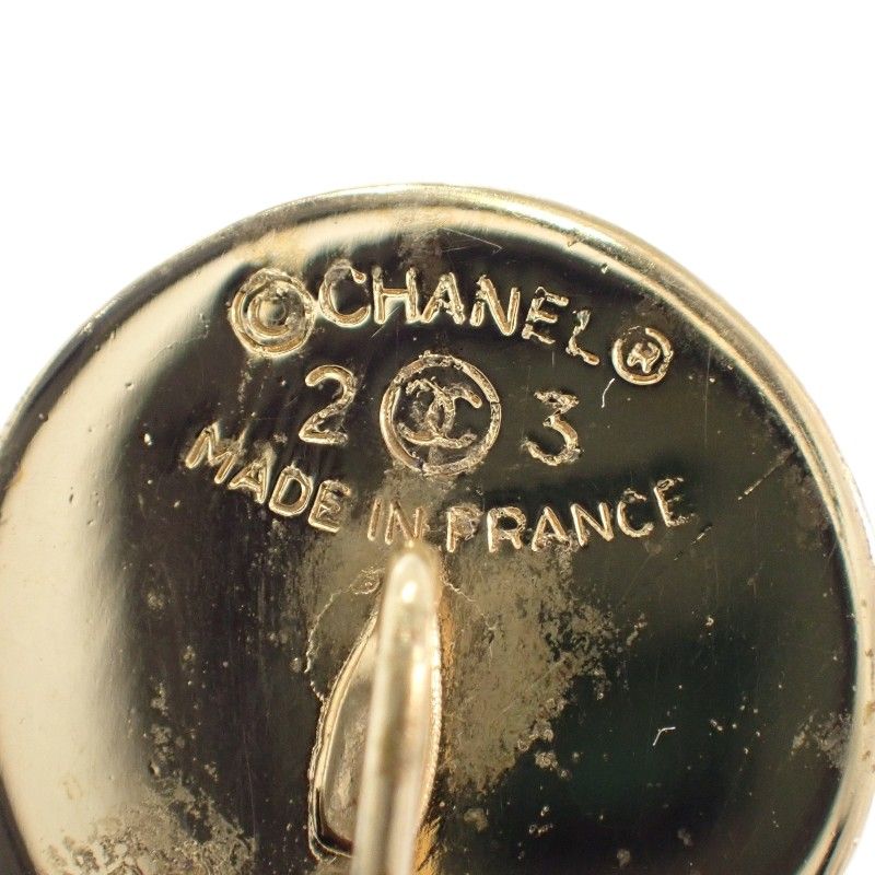 Chanel Pin Brooch Vintage Metal Faux Pearl CC Logo — view 8