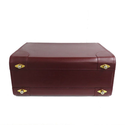 Cartier Flight Case Vintage Burgundy Leather Large Handbag — view 6