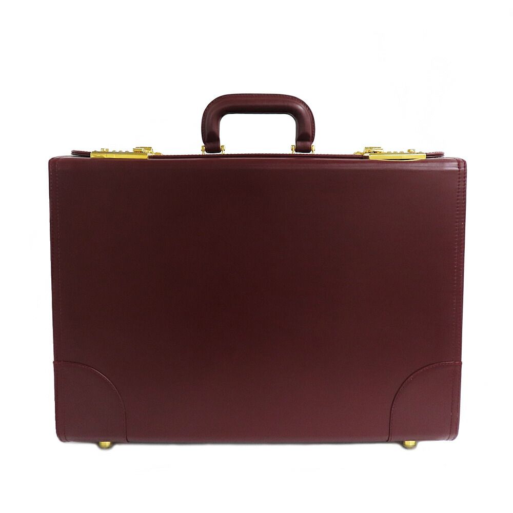 Cartier Flight Case Vintage Burgundy Leather Large Handbag