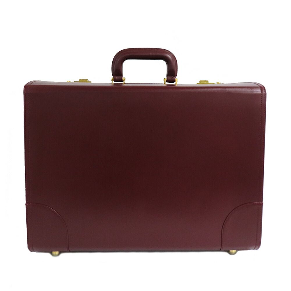 Cartier Flight Case Vintage Burgundy Leather Large Handbag — view 4