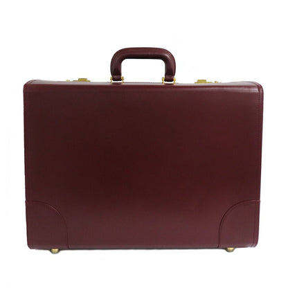 Cartier Flight Case Vintage Burgundy Leather Large Handbag — view 4
