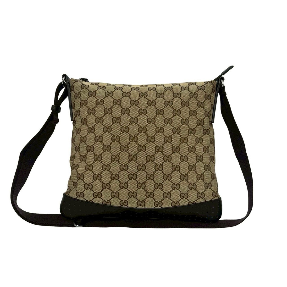 Gucci GG Canvas Pattern Leather Shoulder Bag Crossbody Cross Beige Brown — view 3