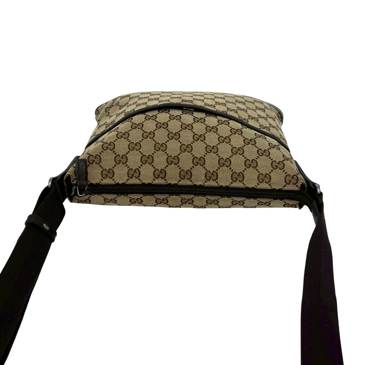 Gucci GG Canvas Pattern Leather Shoulder Bag Crossbody Cross Beige Brown — view 4