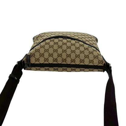Gucci GG Canvas Pattern Leather Shoulder Bag Crossbody Cross Beige Brown — view 4