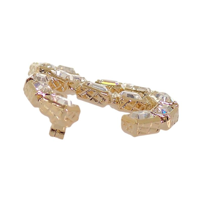 Chanel CC Logo Brooch Metal Crystal Gold — view 4