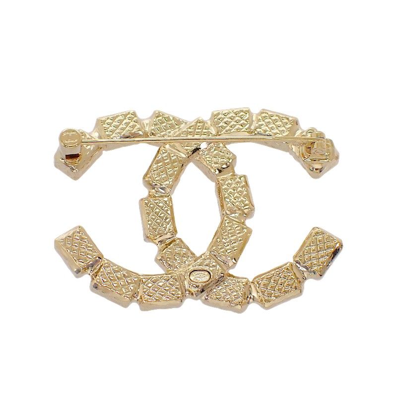 Chanel CC Logo Brooch Metal Crystal Gold — view 6