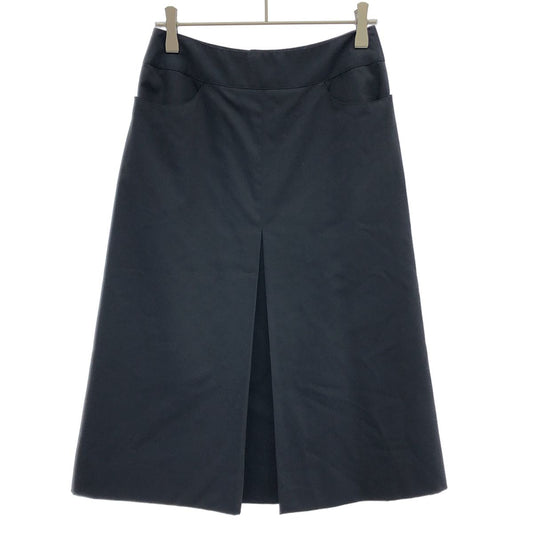 Chanel Wool Skirt Navy 36