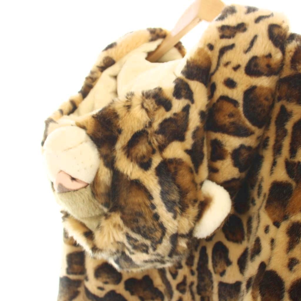 Dolce & Gabbana Jacket Hoodie Faux Fur Animal Leopard Print Zip Up Hood 44 Brown — view 6