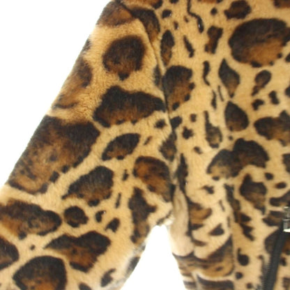 Dolce & Gabbana Jacket Hoodie Faux Fur Animal Leopard Print Zip Up Hood 44 Brown — view 4