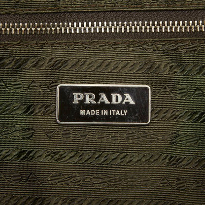Prada Tote Shoulder Bag Beige Yellow Canvas Leather — view 7