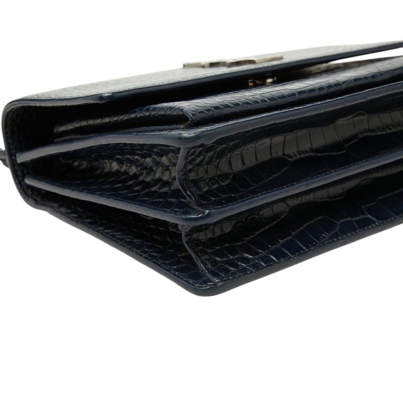 Saint Laurent YSL Monogram Sunset Croco Shoulder Bag — view 5