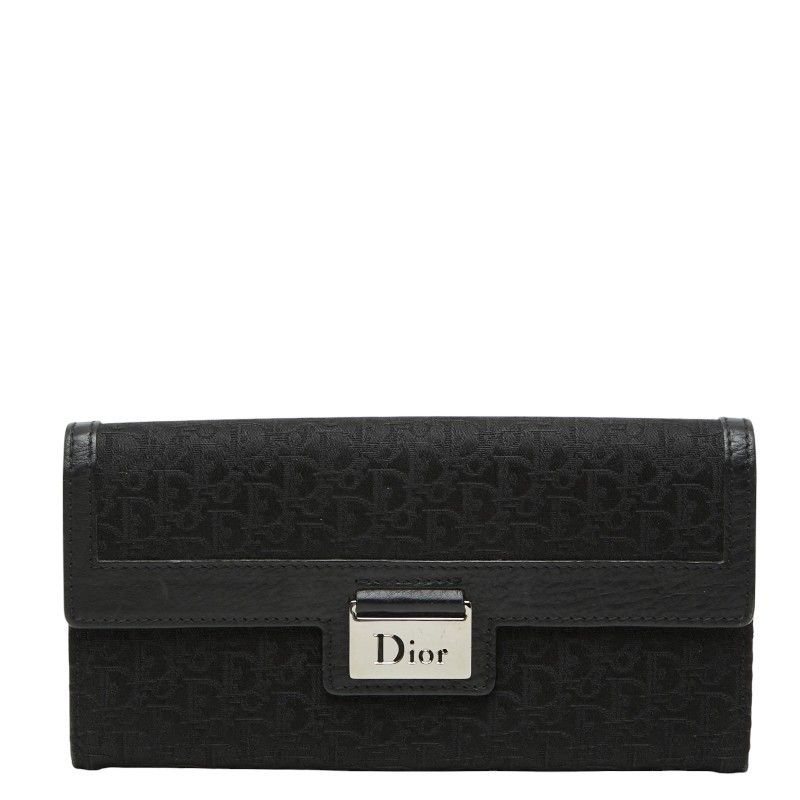Dior Trotter Wallet Black Canvas Leather