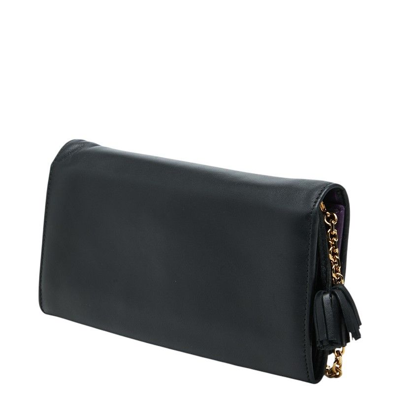 Loewe Anagram Wallet Chain Black Leather Shoulder Bag — view 2