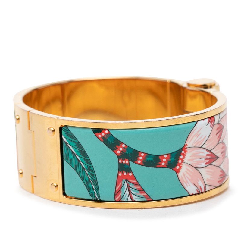 Hermes Charnier GM Savana Dance Bangle Gold Plated Bracelet — view 2