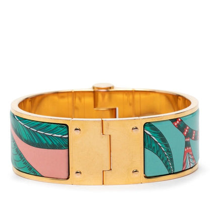 Hermes Charnier GM Savana Dance Bangle Gold Plated Bracelet — view 3