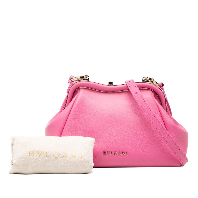 Bvlgari Serpentine Pouch Crossbody Shoulder Bag Pink Leather — view 6