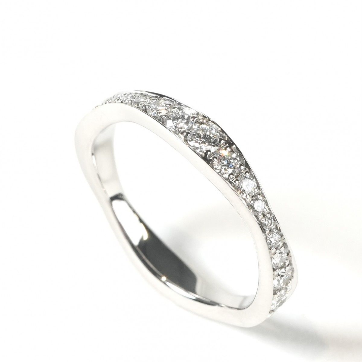 Harry Winston Pave Wave Band Ring Micro Diamond Silver Marriage — view 2