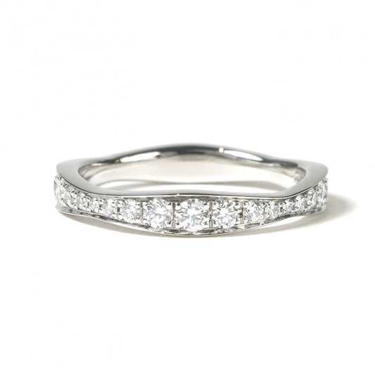Harry Winston Pave Wave Band Ring Micro Diamond Silver Marriage