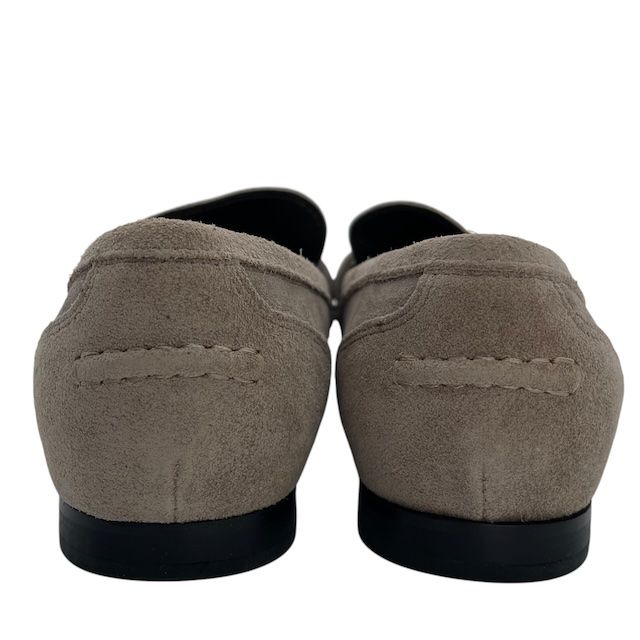 Brunello Cucinelli Moni Retrim Suede Loafers Slip on Beads Light Gray — view 5