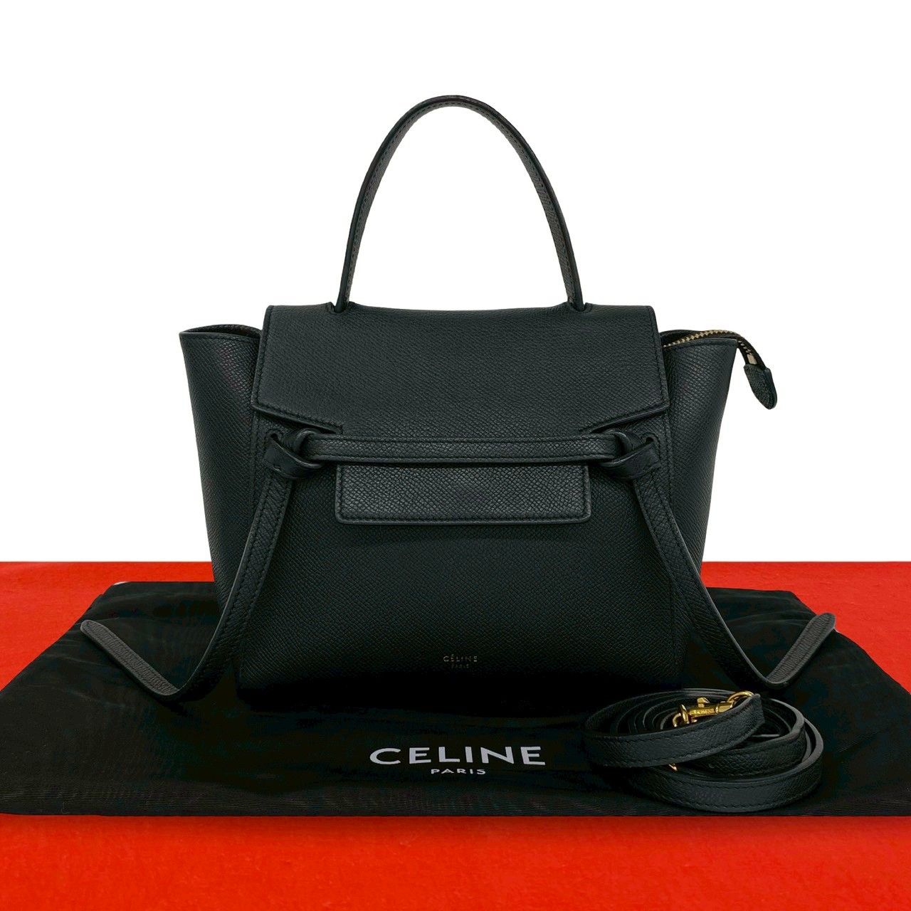 Celine Belt Bag Nano Leather 2-Way Mini Black