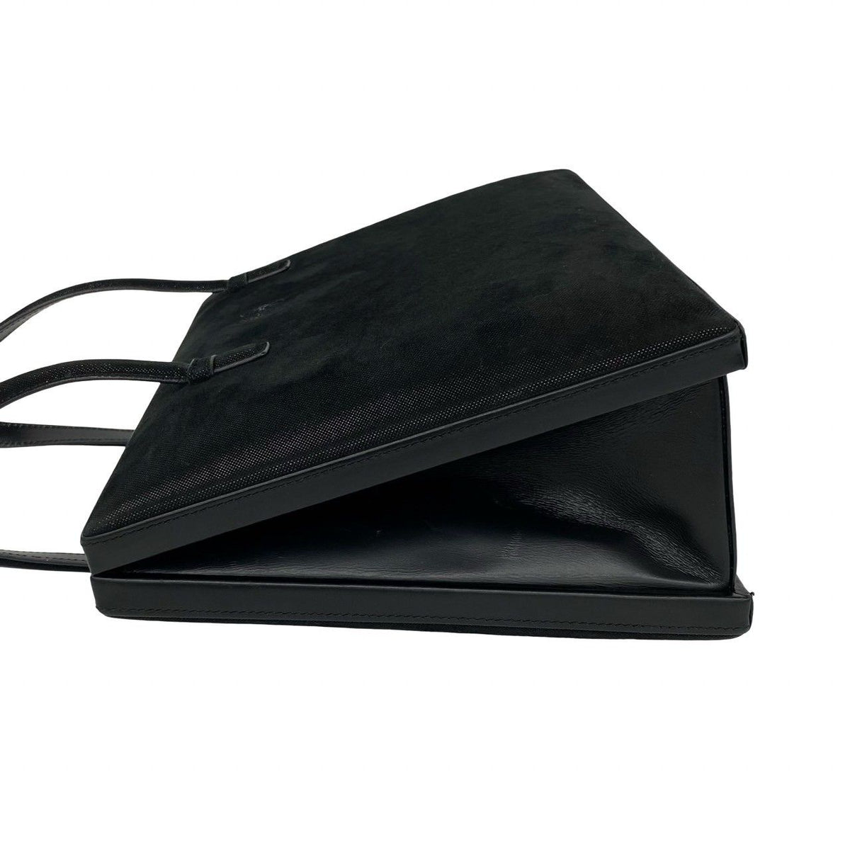 Loewe Vintage Anagram Logo Suede Leather Handbag Mini Tote Black — view 5