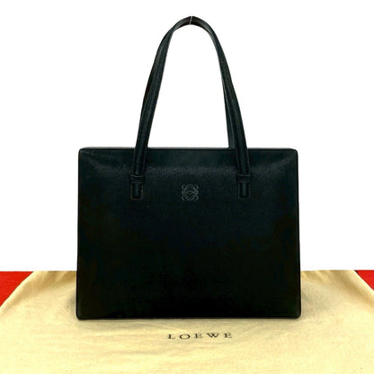 Loewe Vintage Anagram Logo Suede Leather Handbag Mini Tote Black