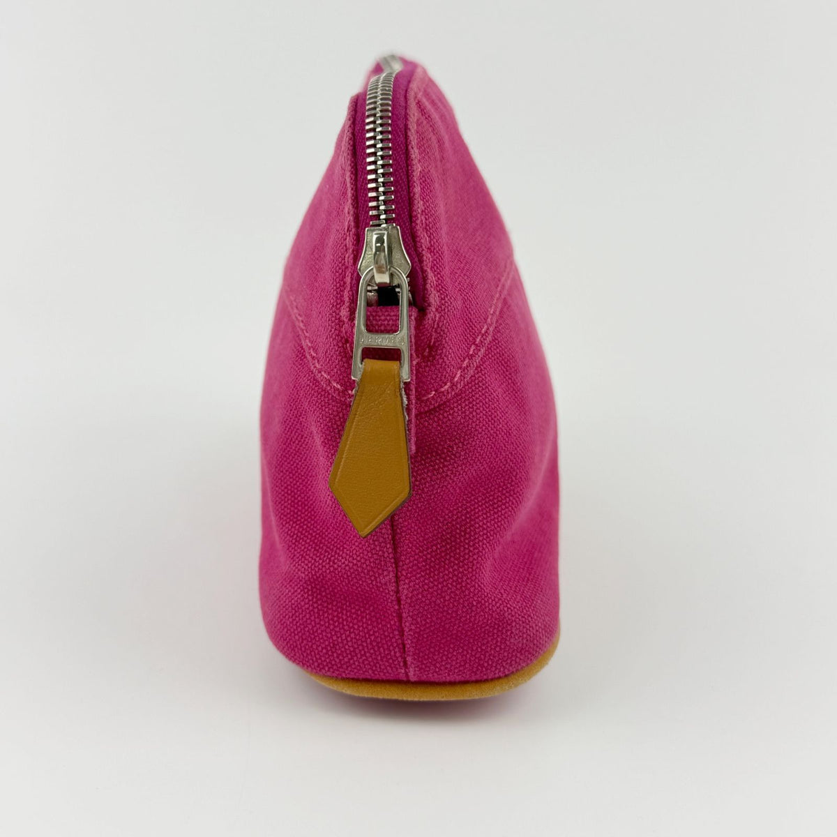 Hermes Bolide Pouch Logo Canvas Pink Vintage — view 4