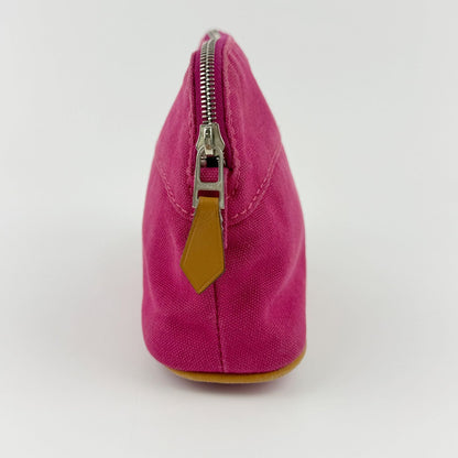 Hermes Bolide Pouch Logo Canvas Pink Vintage — view 4