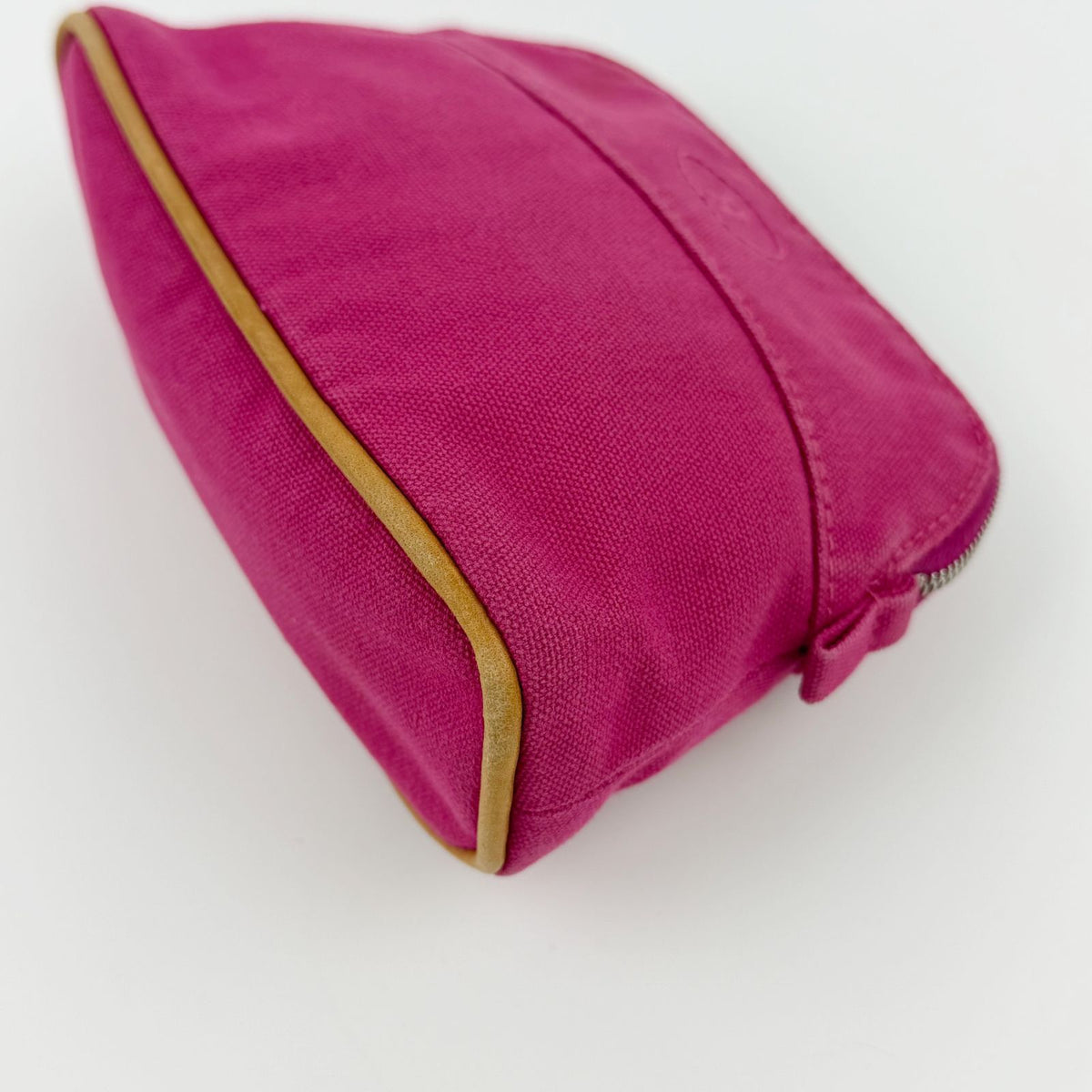 Hermes Bolide Pouch Logo Canvas Pink Vintage — view 8