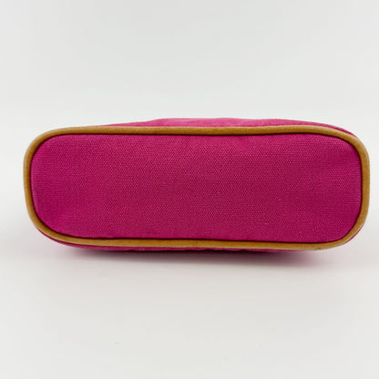 Hermes Bolide Pouch Logo Canvas Pink Vintage — view 6