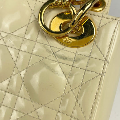 Dior Mini 2-Way Cannage Handbag Leather Cream — view 5