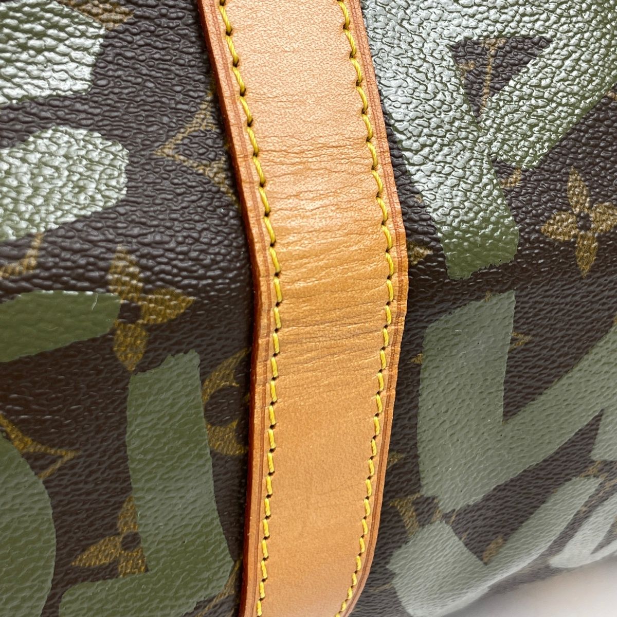 Louis Vuitton Keepall 50 Boston Bag Monogram Graffiti Khaki Brown — view 5
