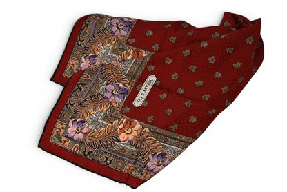 Tiffany & Co Scarf Silk Vintage Flower Motif Red Multi — view 3