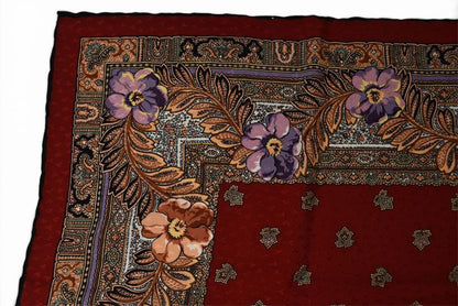 Tiffany & Co Scarf Silk Vintage Flower Motif Red Multi — view 6