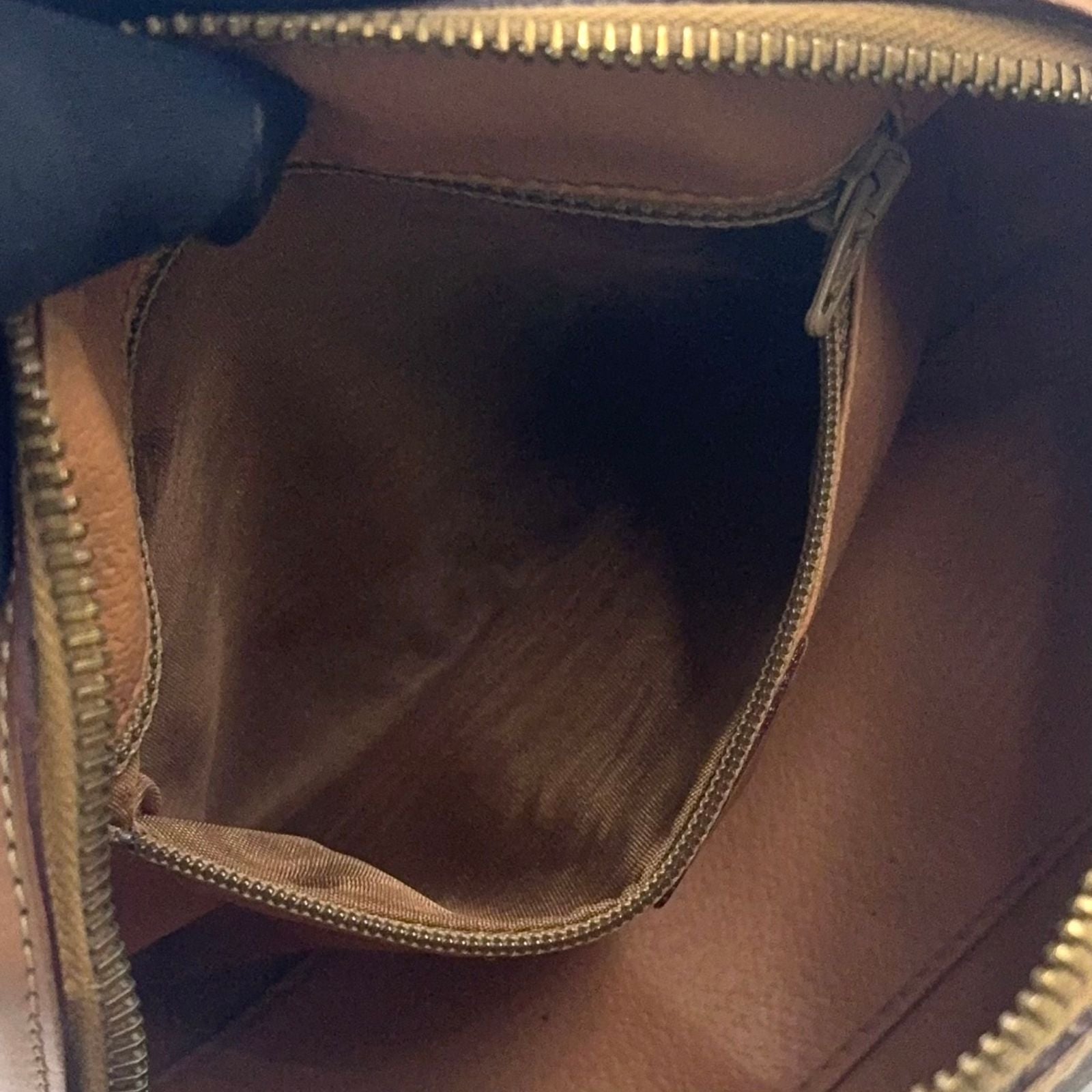 Celine Macadam Pattern Mini Boston Leather Brown Handbag Gold — view 7