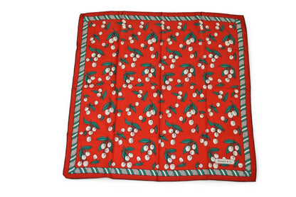 Tiffany & Co Scarf Silk Vintage Cherry Red Multi