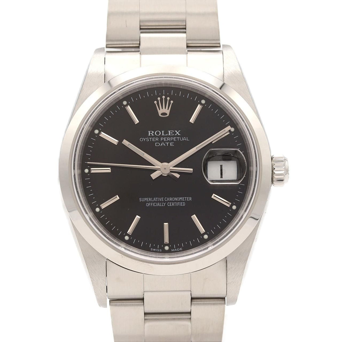 Rolex Oyster Perpetual Date SS Automatic Number Watch