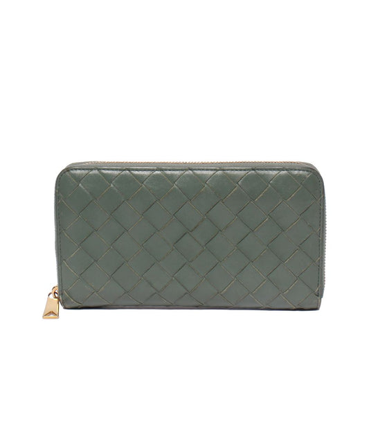 Bottega Veneta Zip Around Wallet Intrecciato