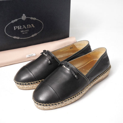 Prada Slip On Lamb Nappa Leather Espadrilles Shoes 35.5