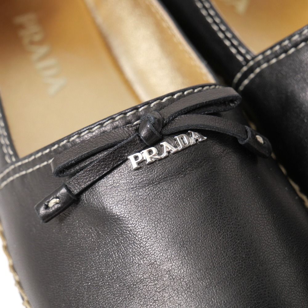 Prada Slip On Lamb Nappa Leather Espadrilles Shoes 35.5 — view 5