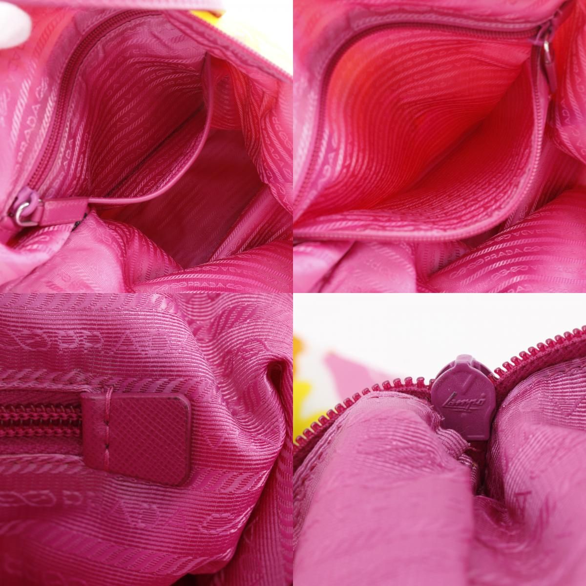Prada 2-Way Shoulder Floral Nylon Pink Tote Bag — view 8