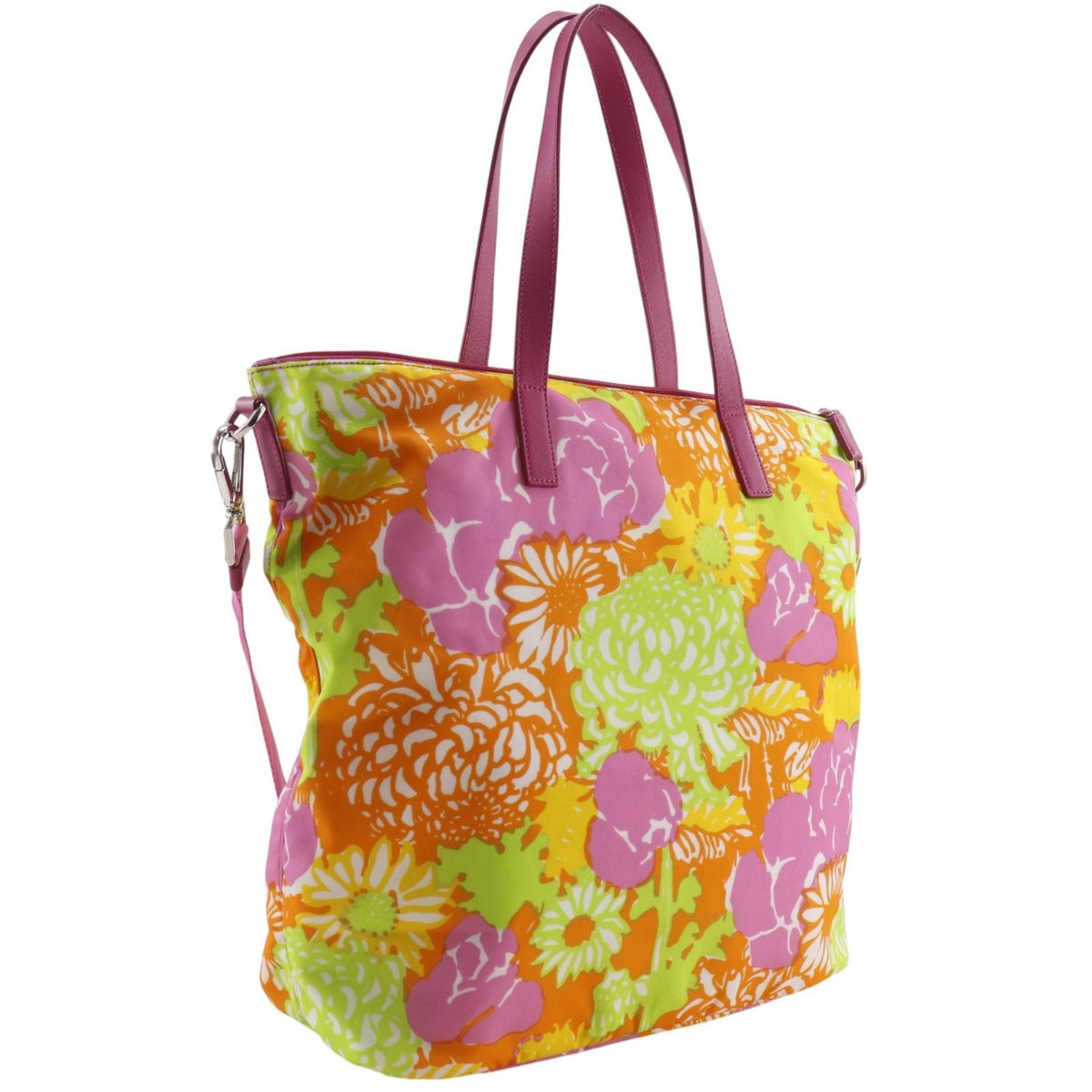 Prada 2-Way Shoulder Floral Nylon Pink Tote Bag — view 3