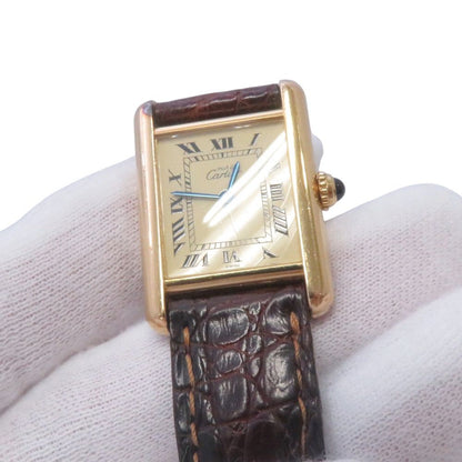 Cartier Must Tank SM 925 Sterling Silver Watch Ivory Dial — view 4