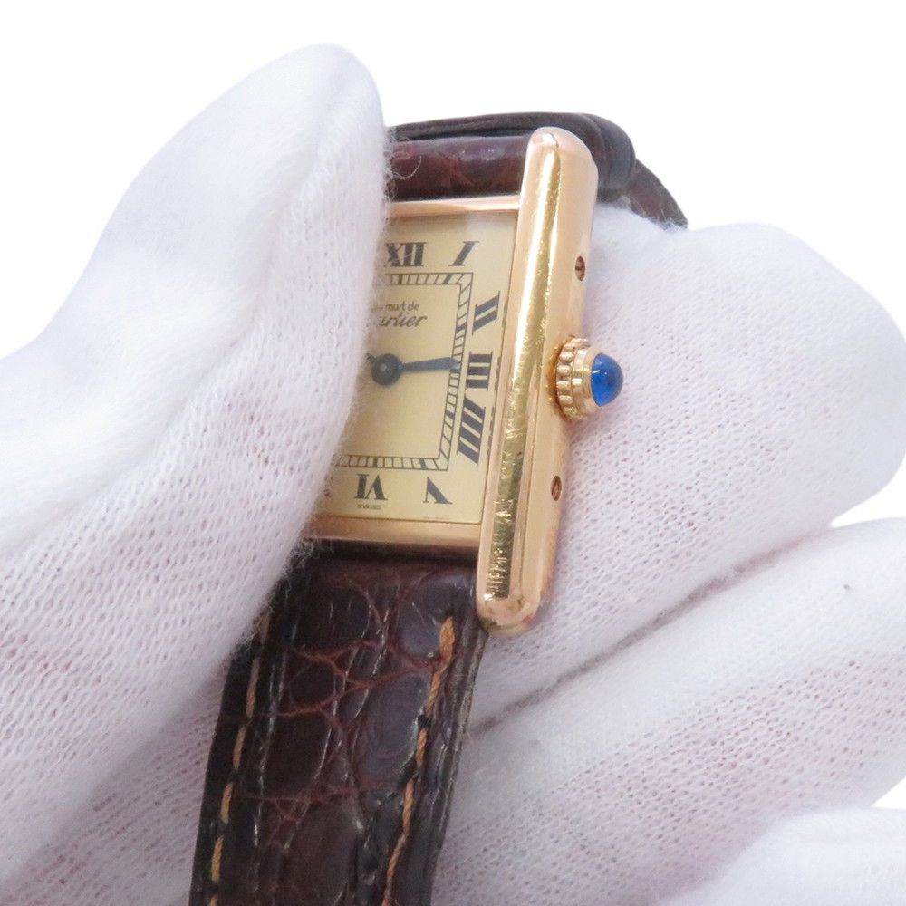 Cartier Must Tank SM 925 Sterling Silver Watch Ivory Dial — view 7