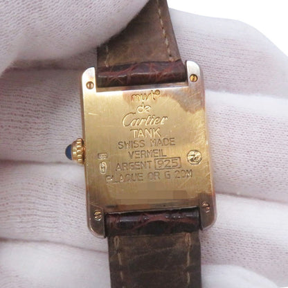 Cartier Must Tank SM 925 Sterling Silver Watch Ivory Dial — view 6